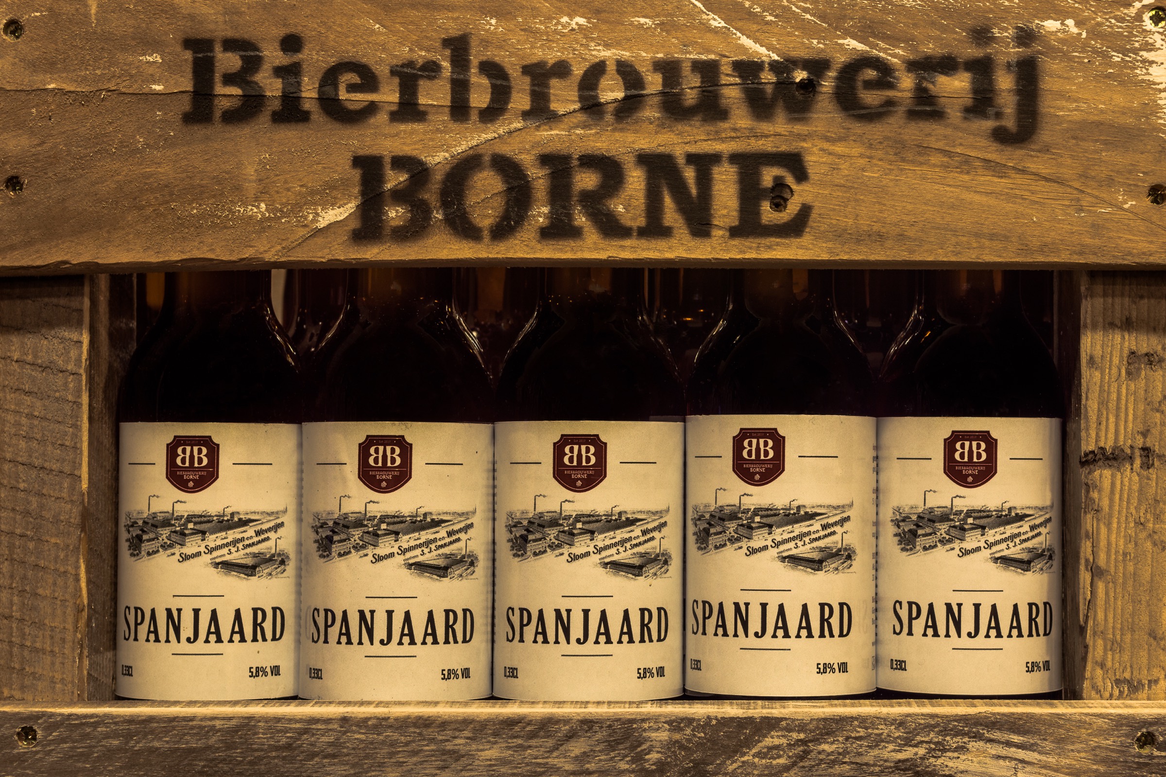 Houten bierkrat van Bierbrouwerij Borne